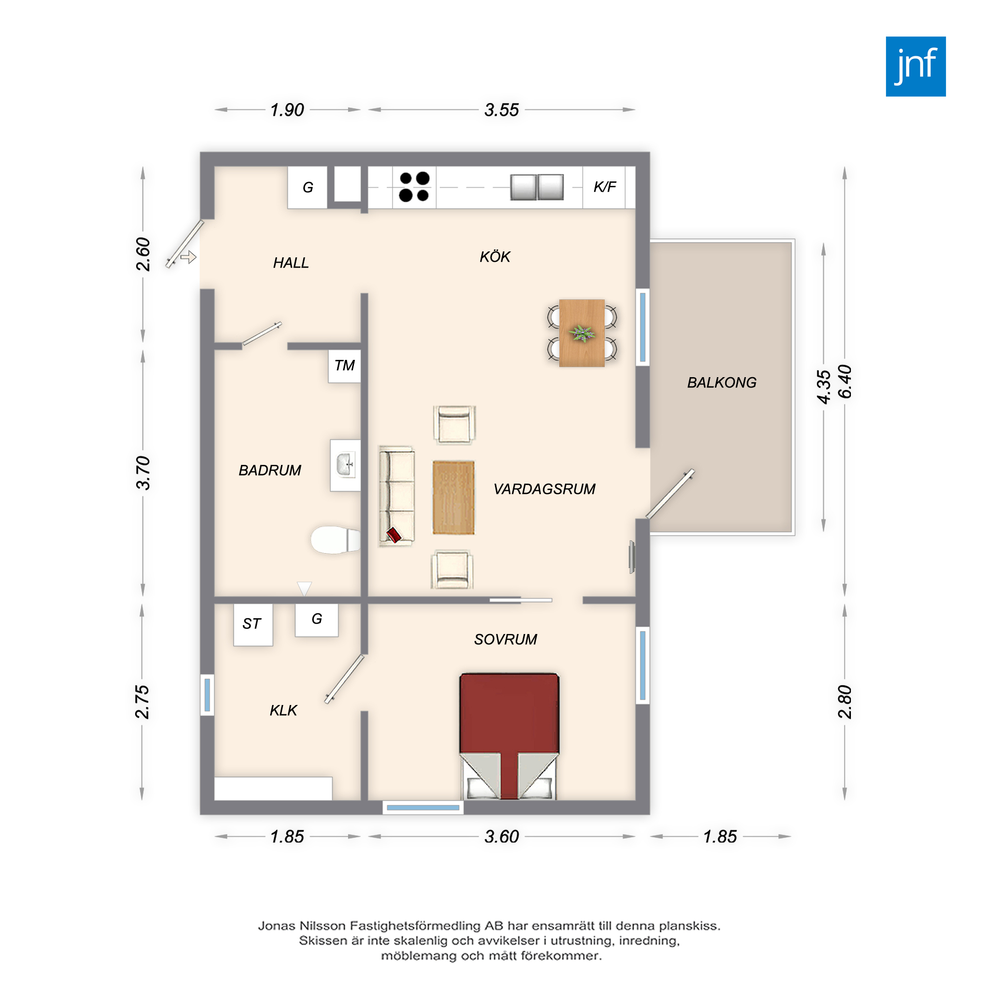 Planlösning Tarfalavägen 9 D