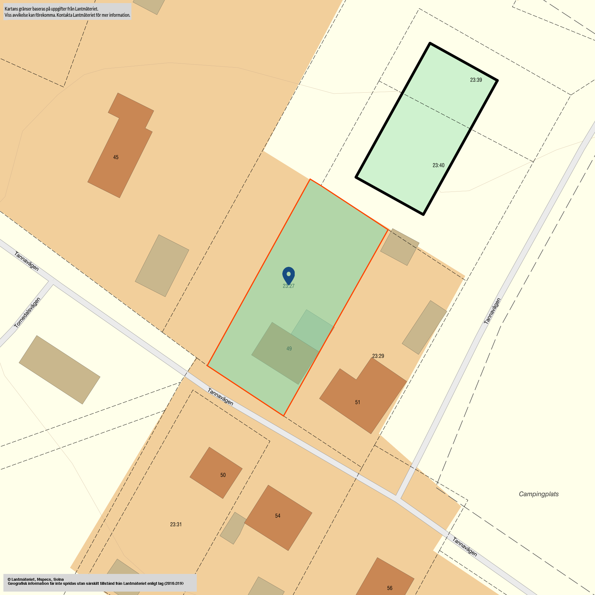 Tomtkarta Tannavägen 49