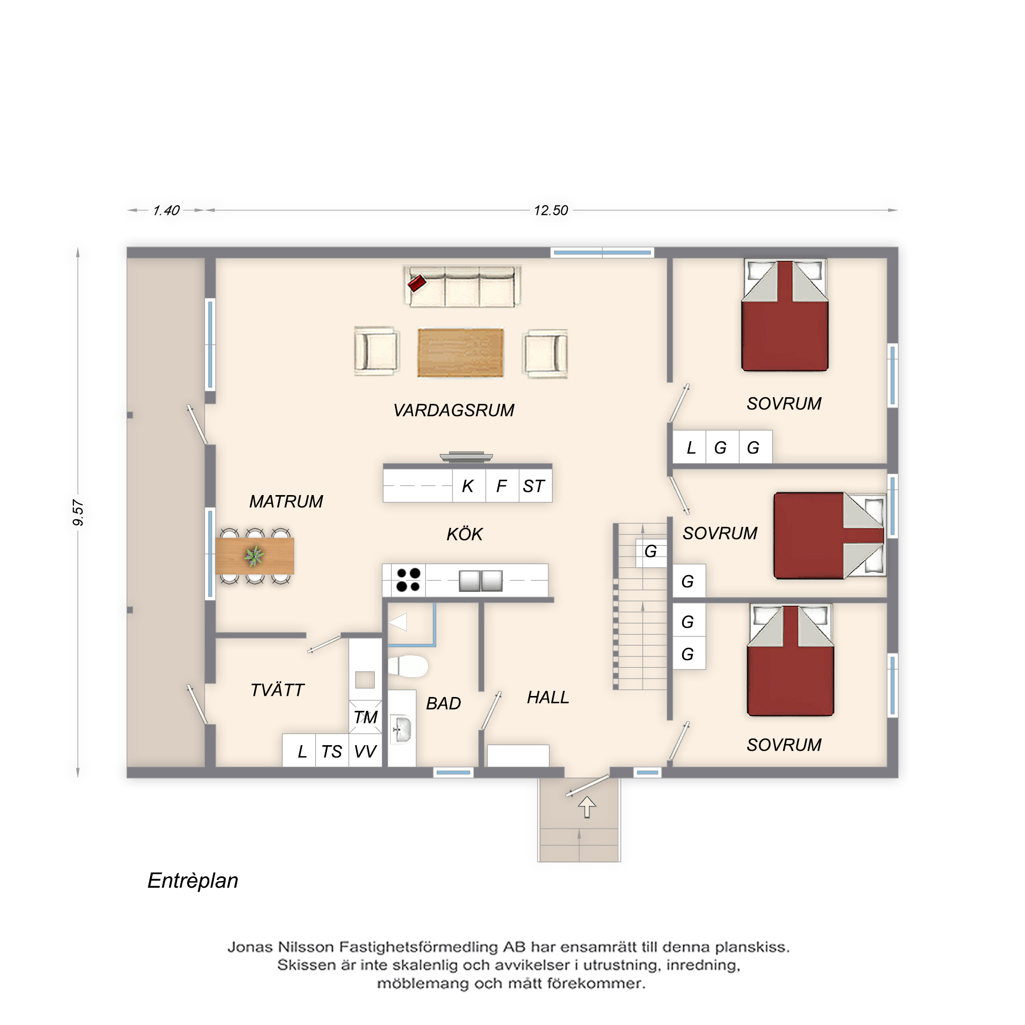 Planlösning 1 Varvsvägen 19