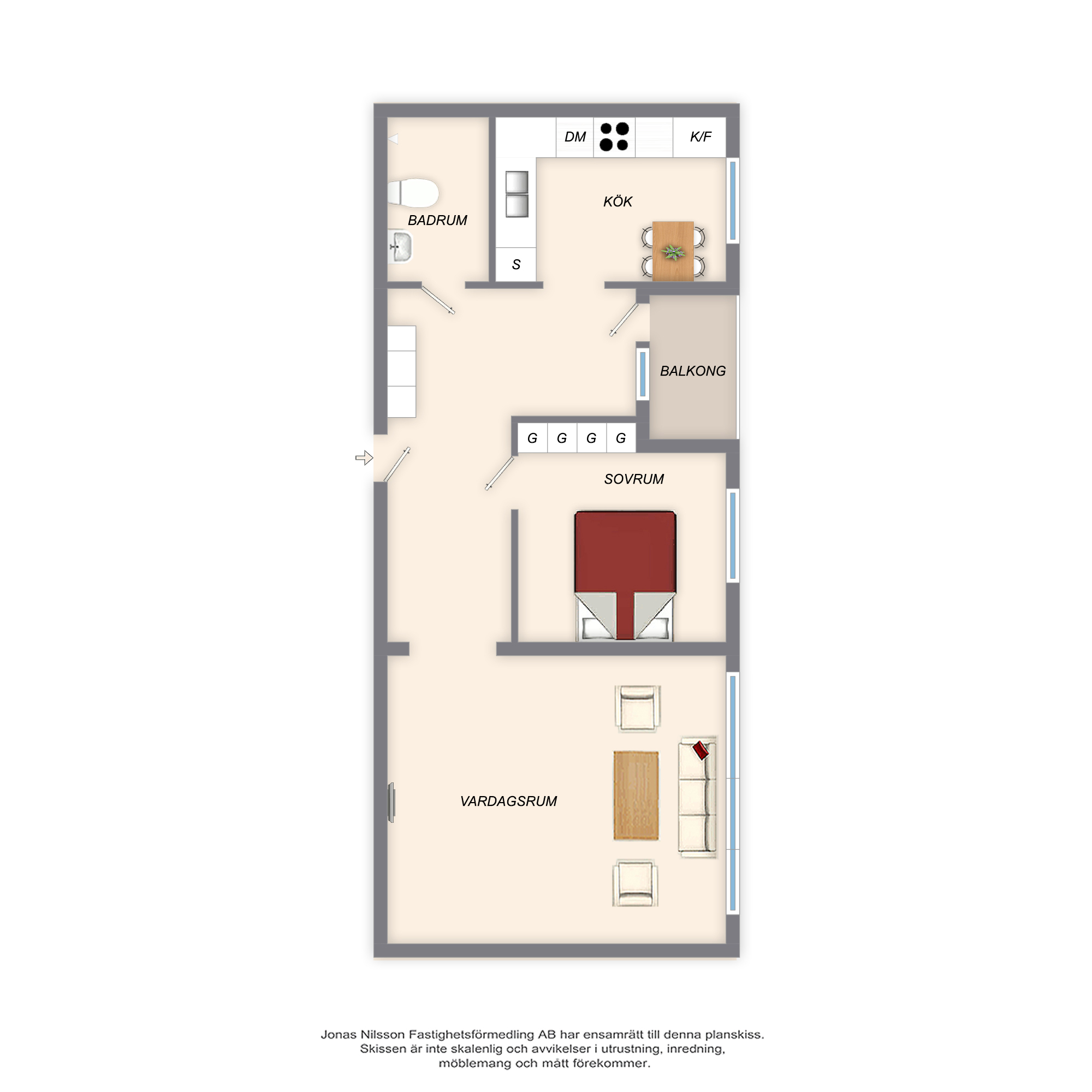 Planlösning Mjölkuddsvägen 25