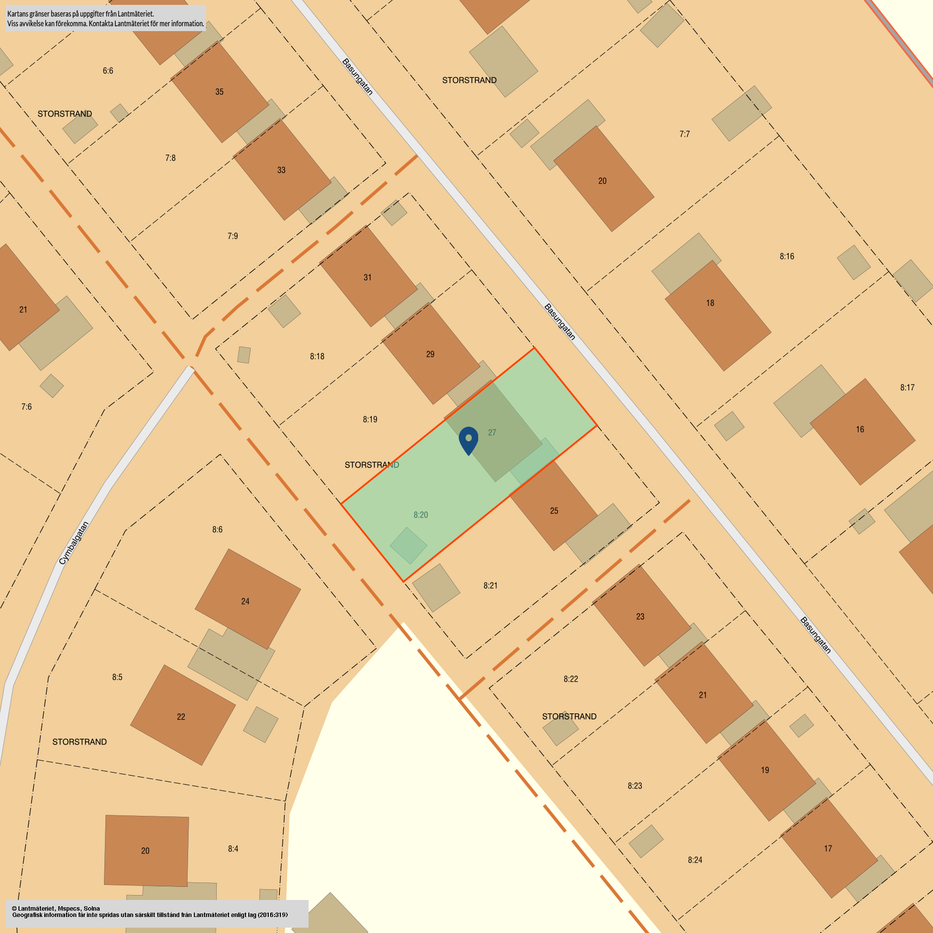 Tomtkarta Basungatan 27