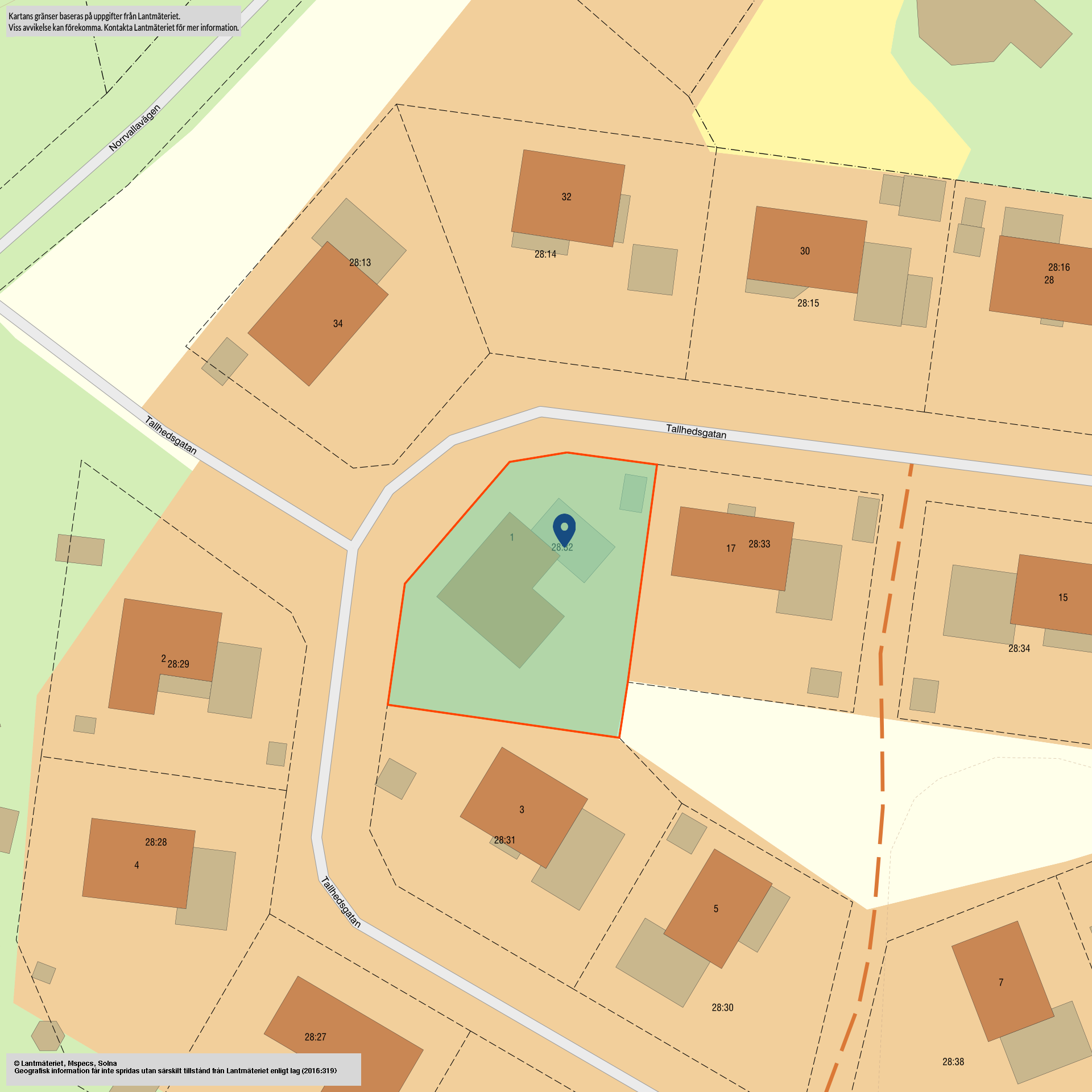 Tomtkarta Tallhedsgatan 1
