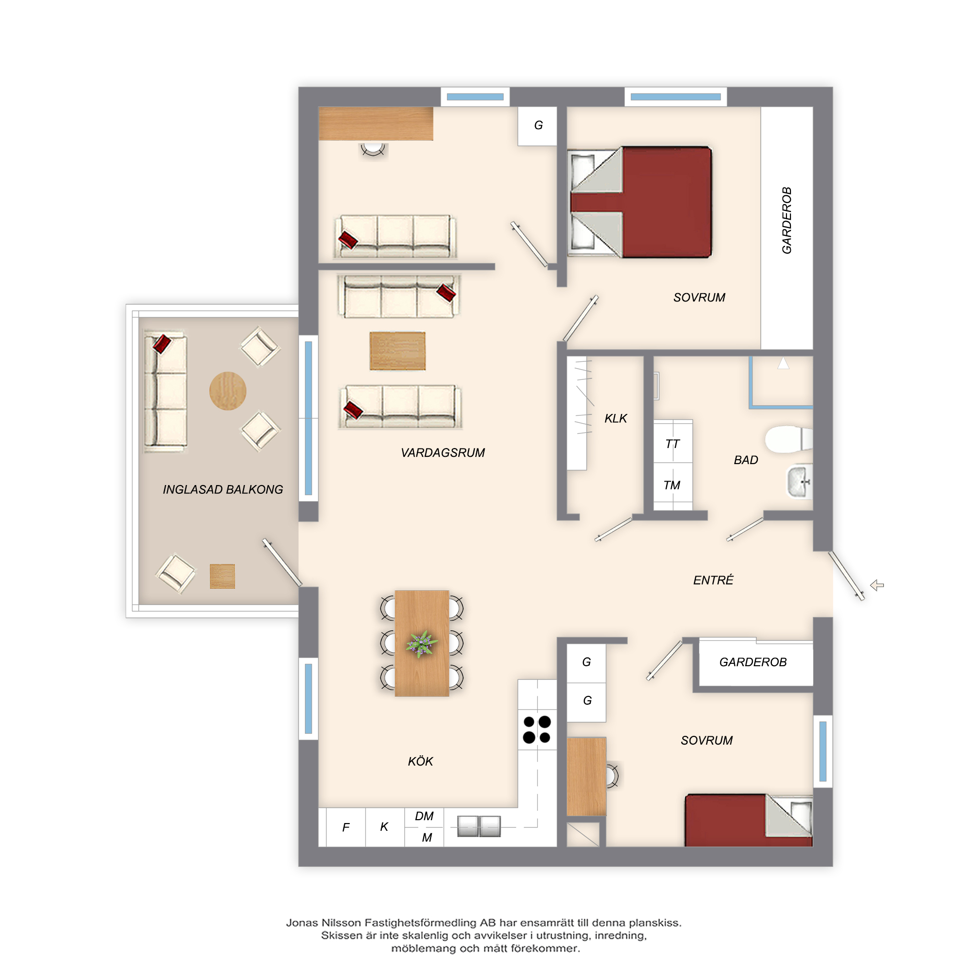 Planlösning Skogsmyrgatan 7B