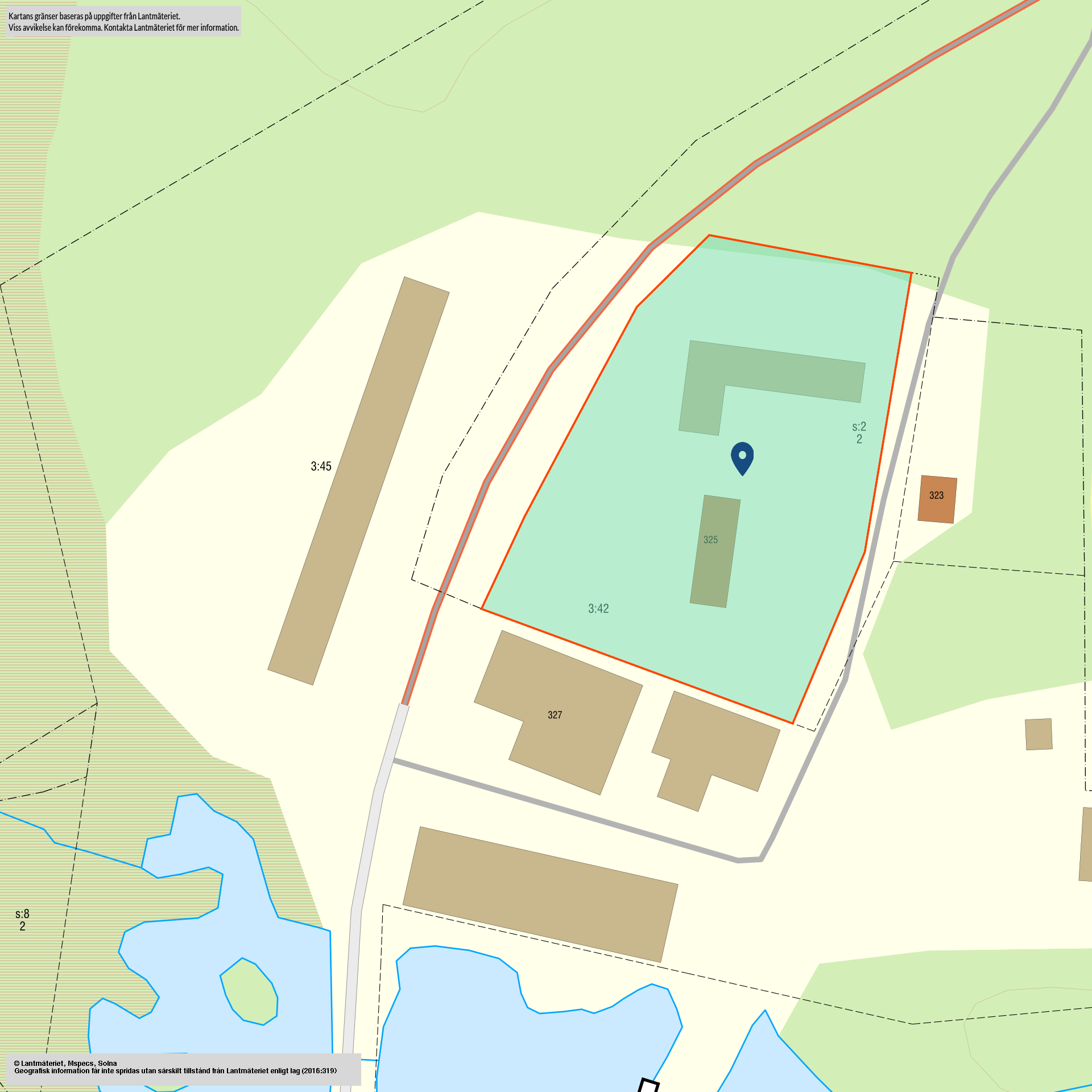 Tomtkarta Kallforsvägen 325