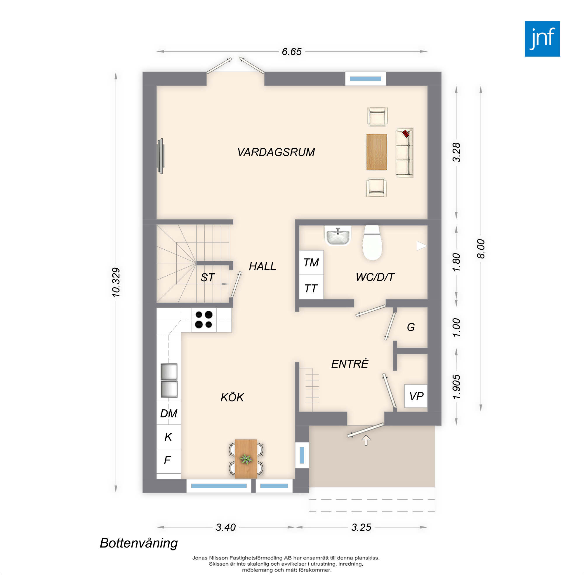 Planlösning 1 Allévägen 4B