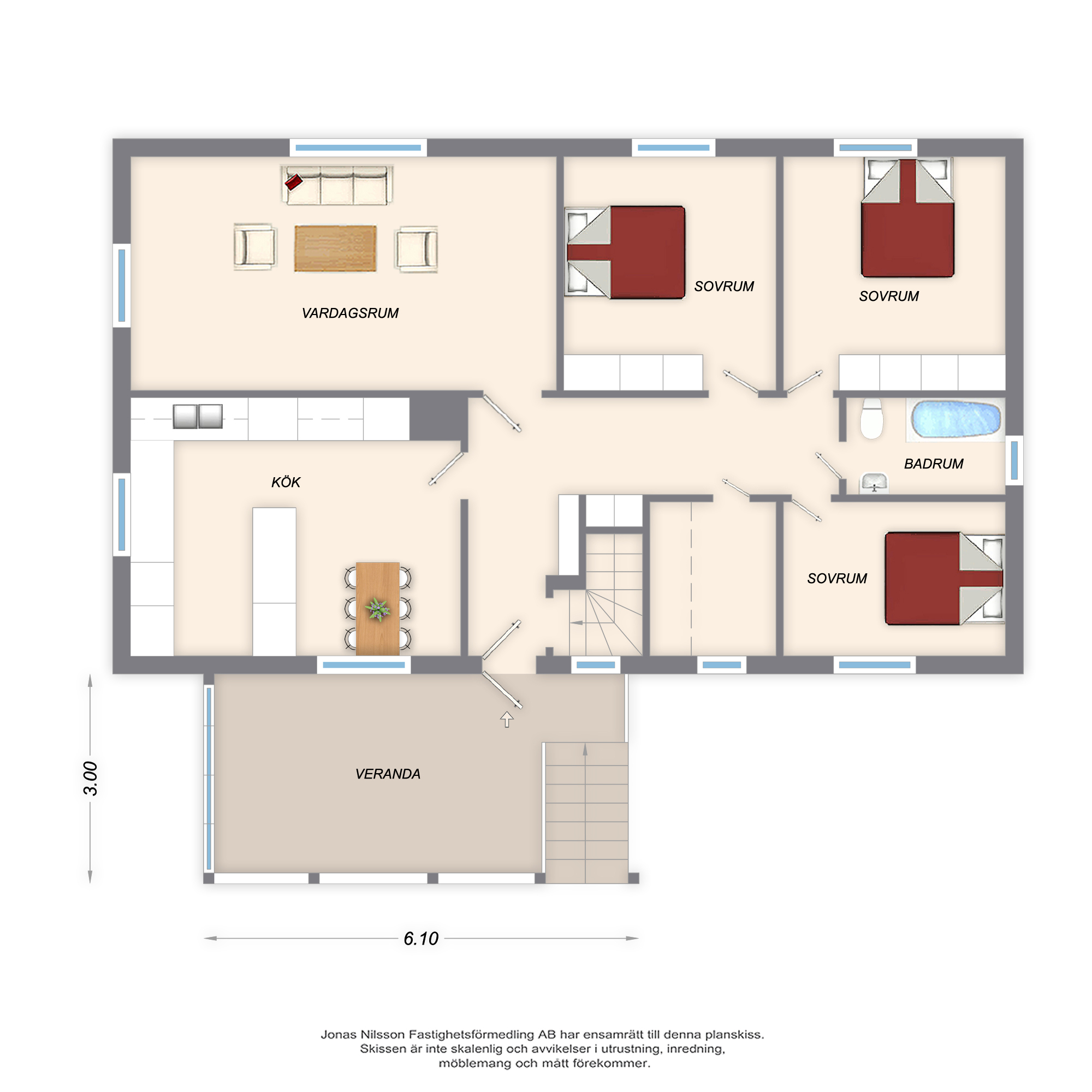 Planlösning Kyrkvägen 3