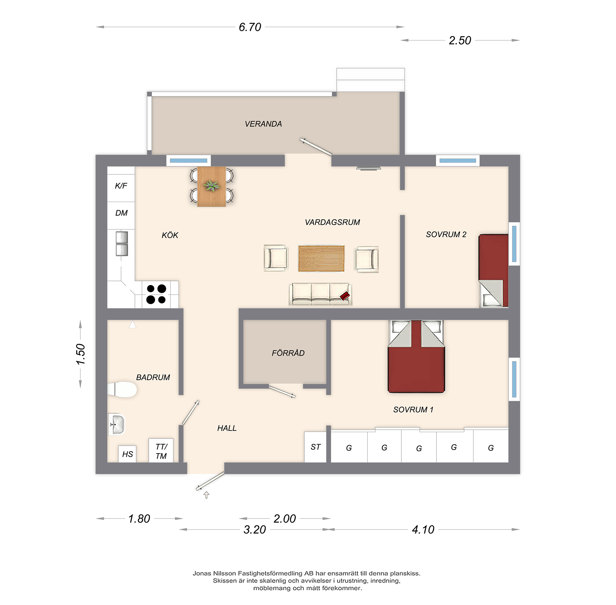 Planlösning Tarfalavägen 9L
