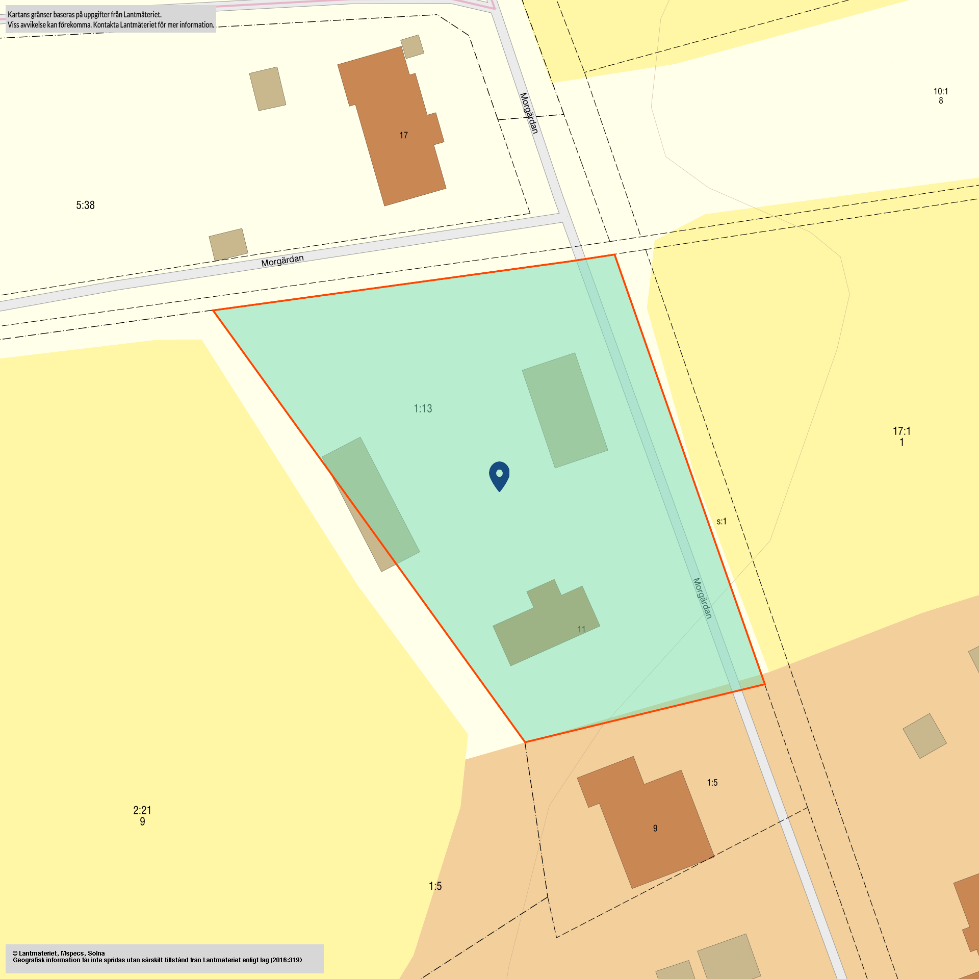 Tomtkarta Morgärdan 11