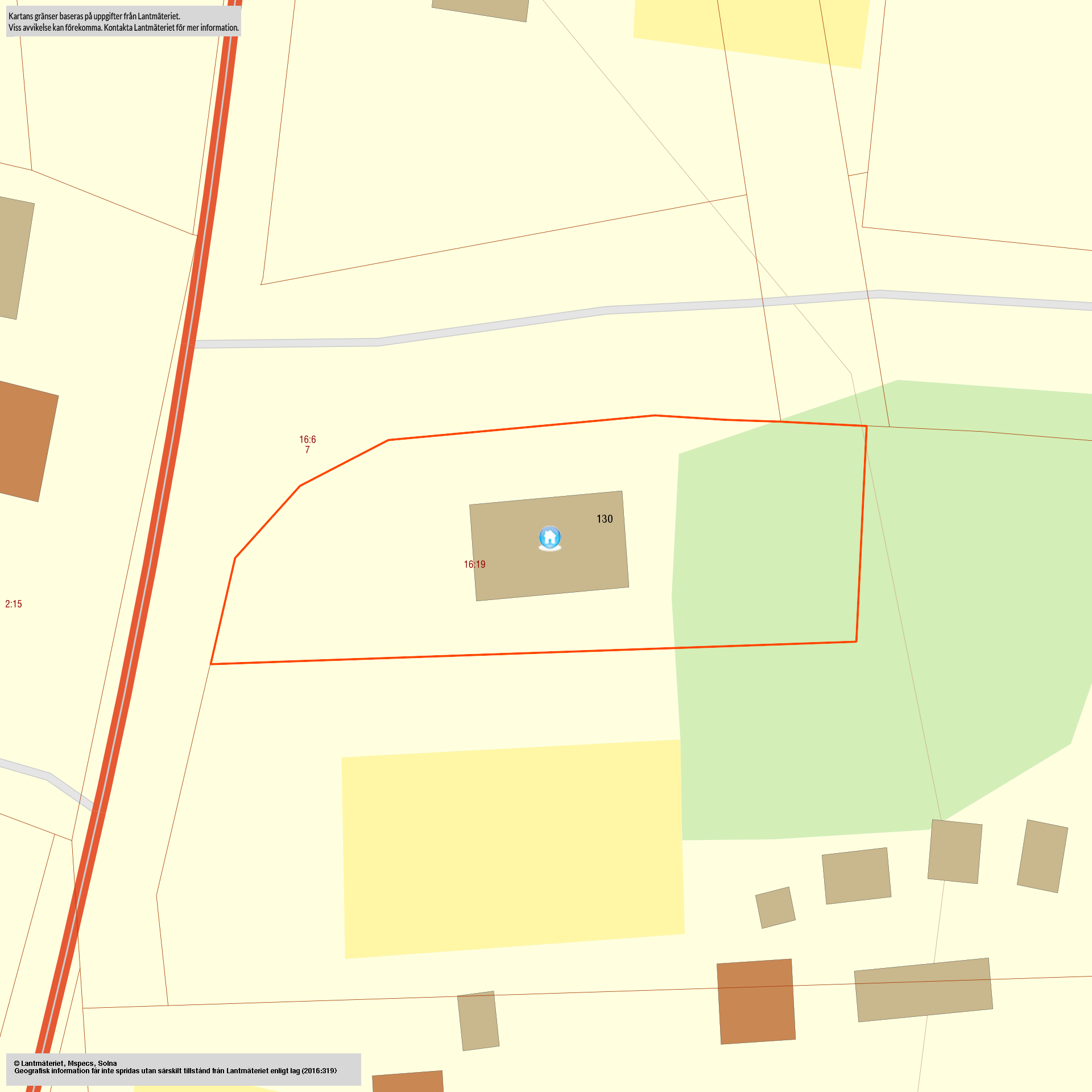 Tomtkarta Kaunisvaara 130