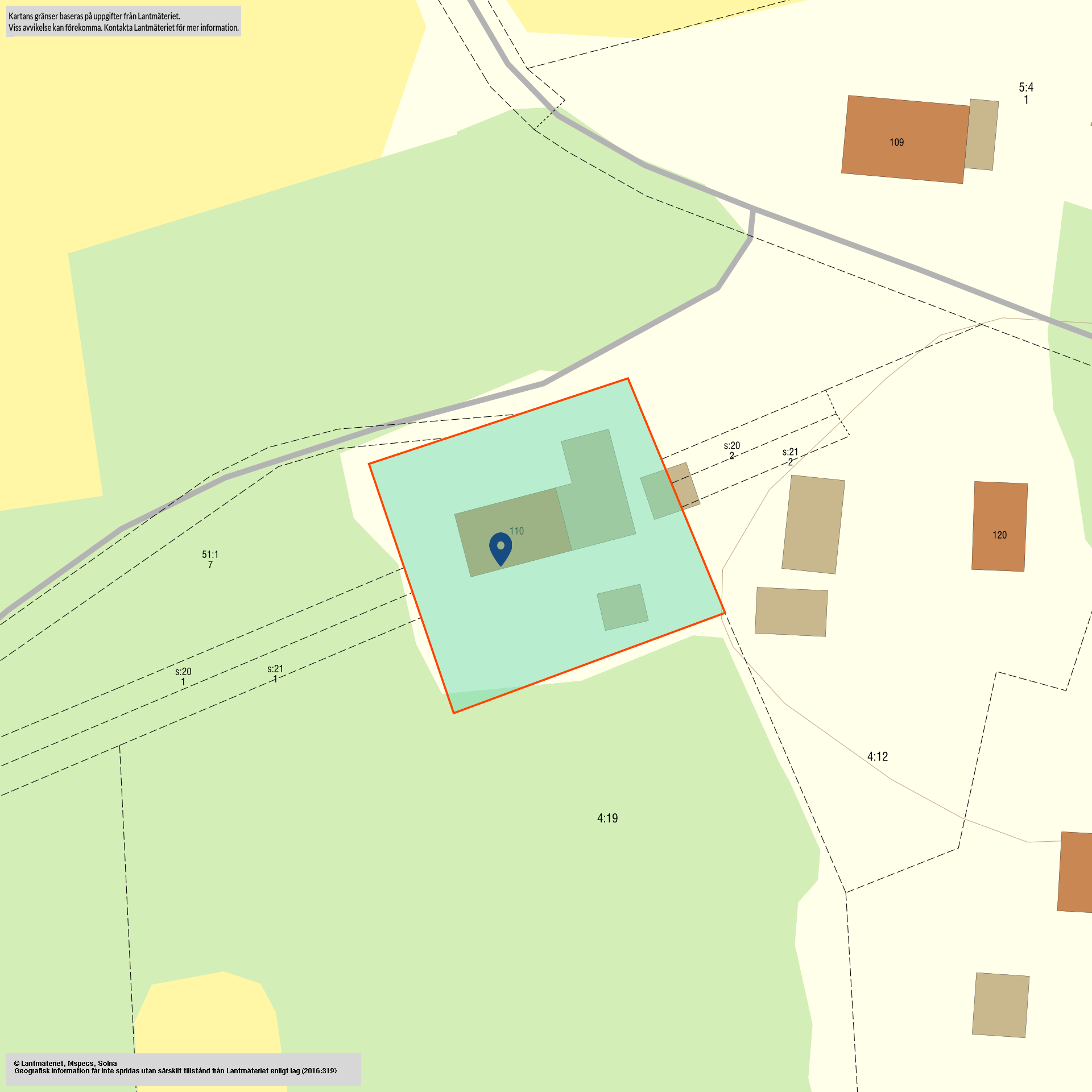 Tomtkarta Gamla Falmark 110