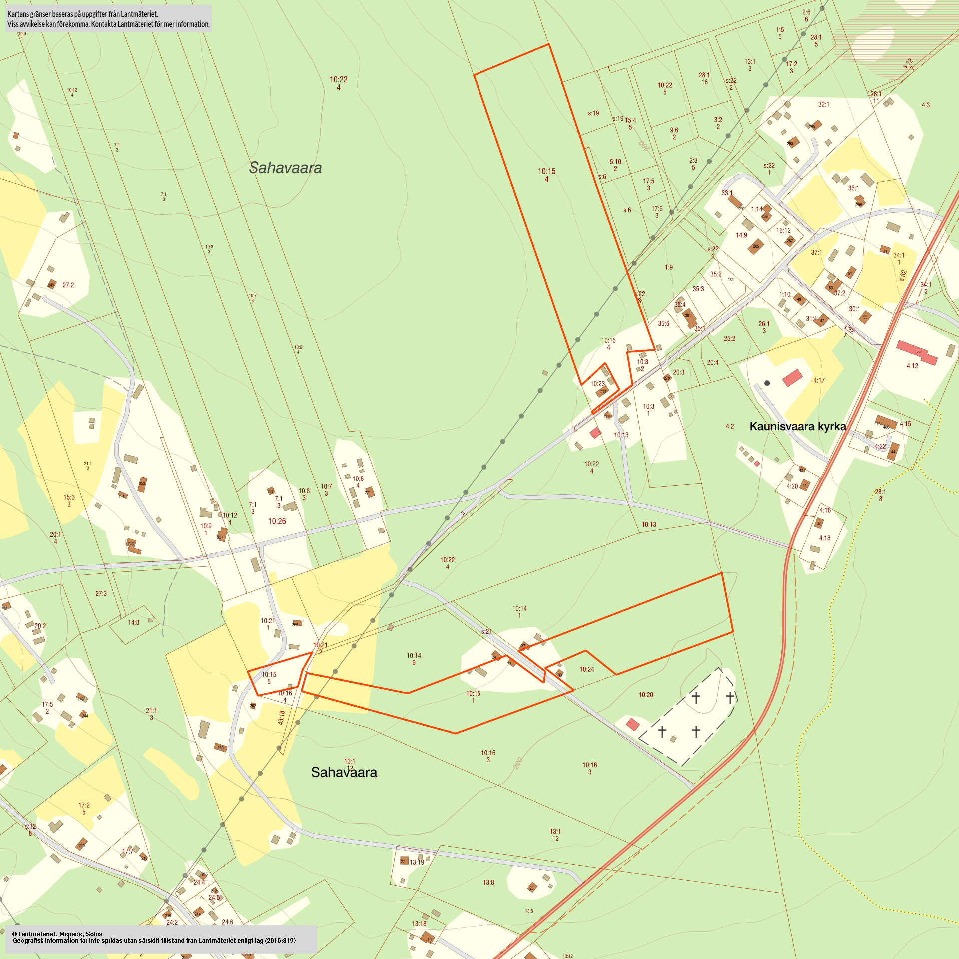 Tomtkarta 3 Kaunisvaara 35 och 37