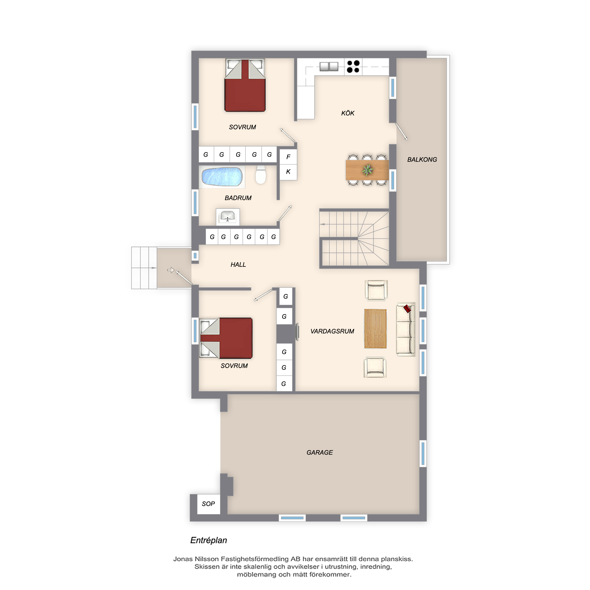 Planlösning 1 Fallvägen 10