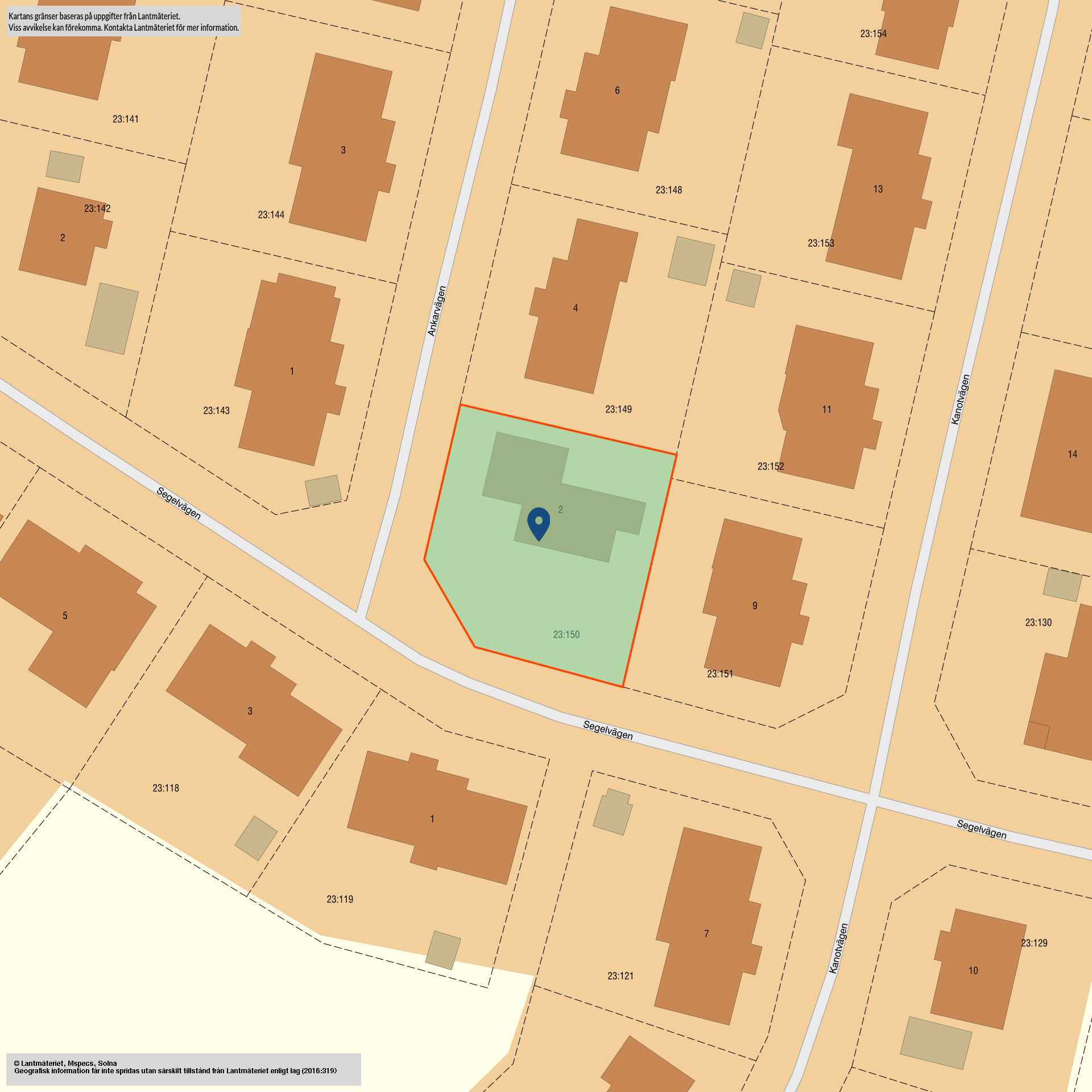 Tomtkarta Ankarvägen 2