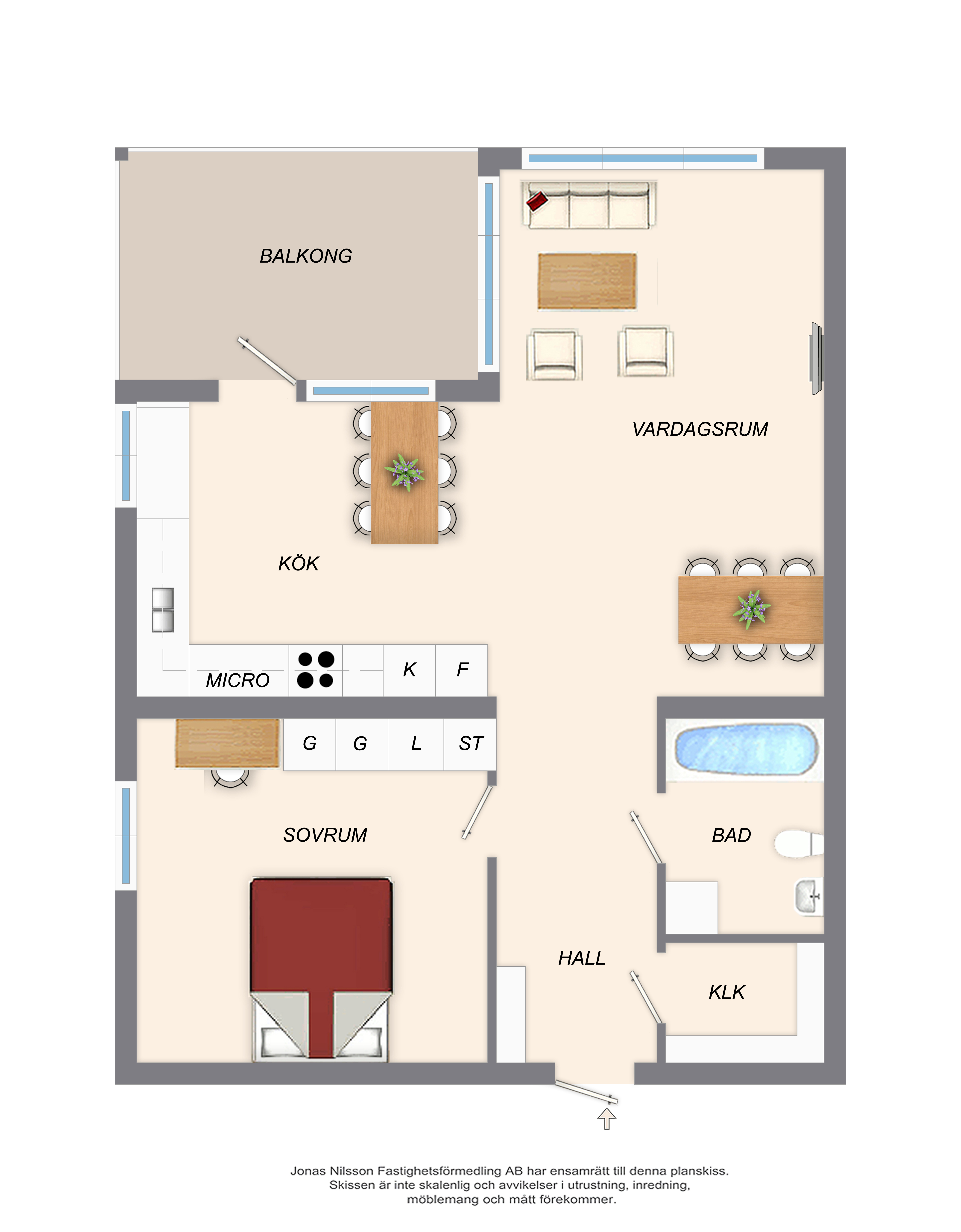 Planlösning Trastbackegränd 3