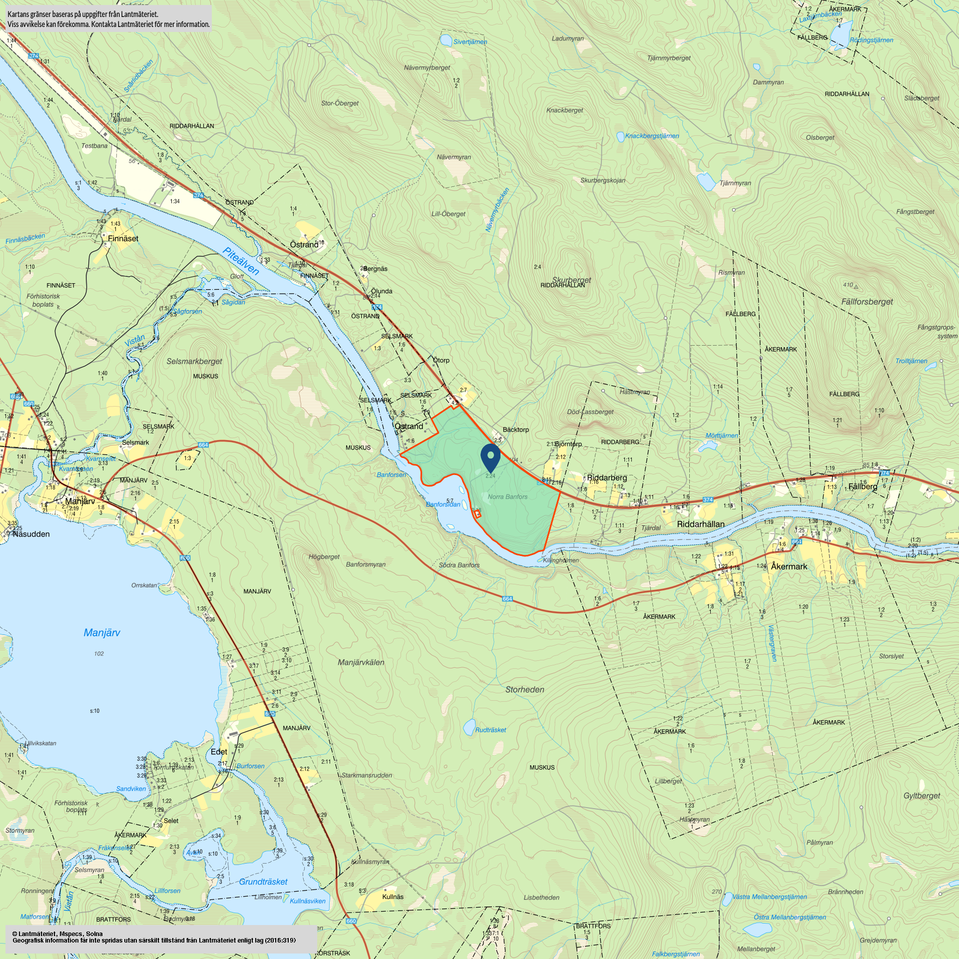 Tomtkarta ÄLVSBYN RIDDARHÄLLAN 2:24