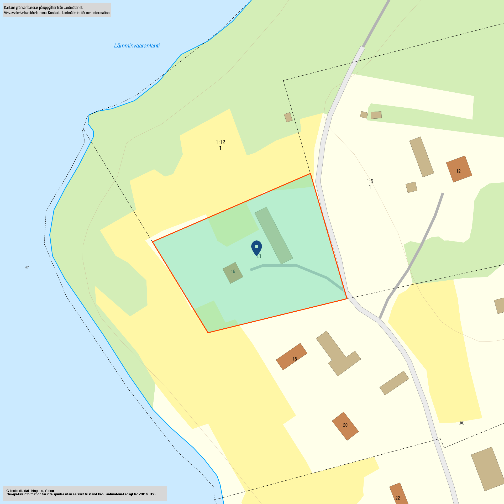 Tomtkarta Persomajärvi 16