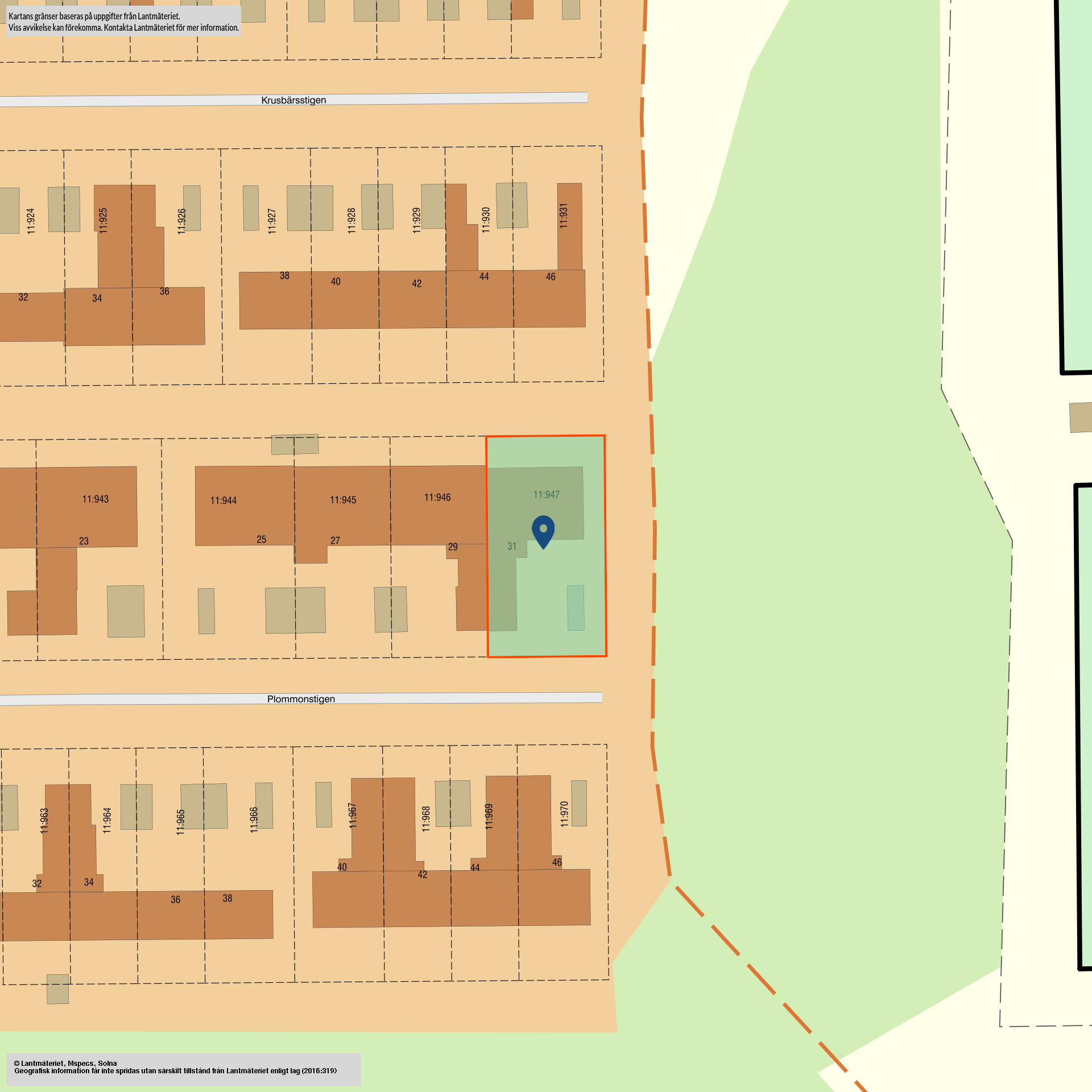 Tomtkarta Plommonstigen 31