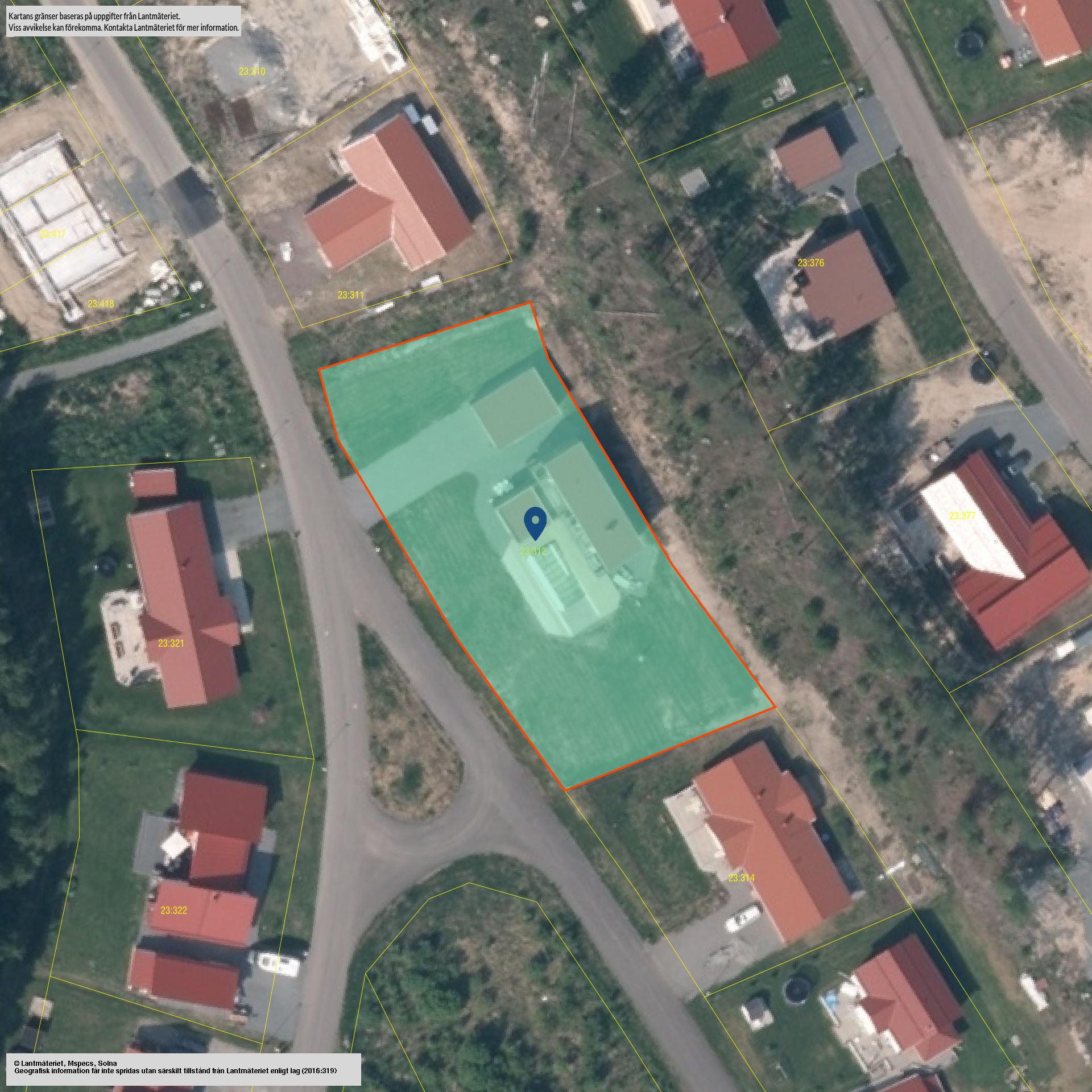 Tomtkarta 2 Solskensvägen 9