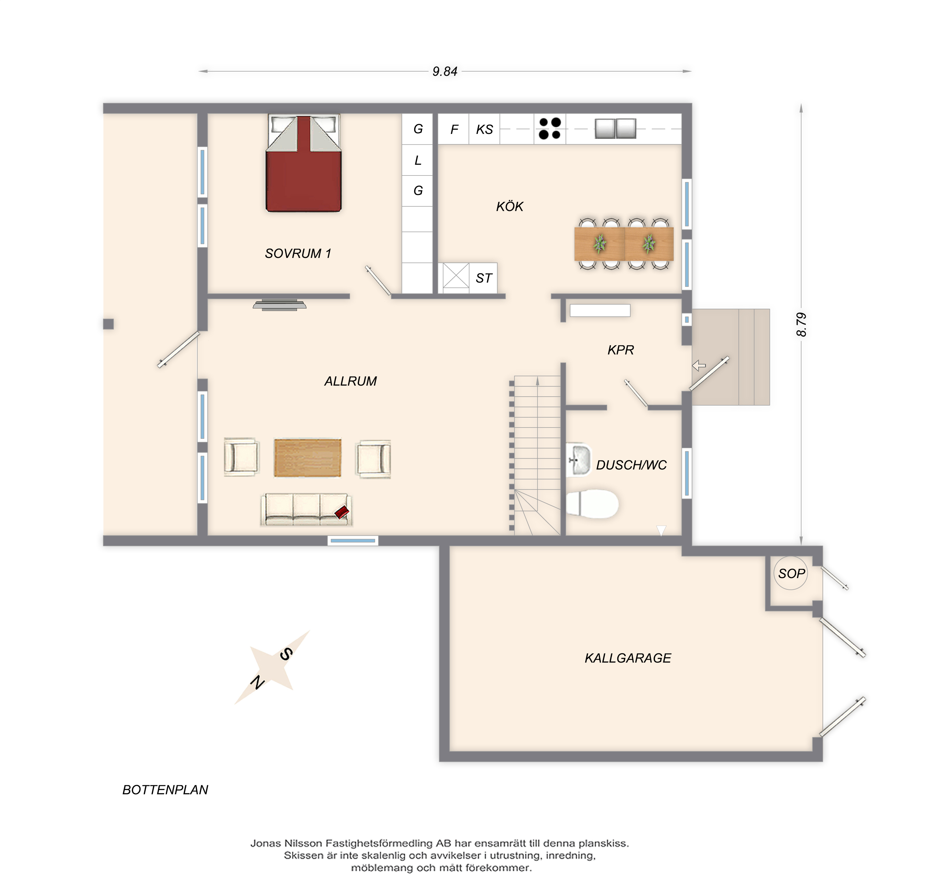 Planlösning 1 Kirunavägen 22