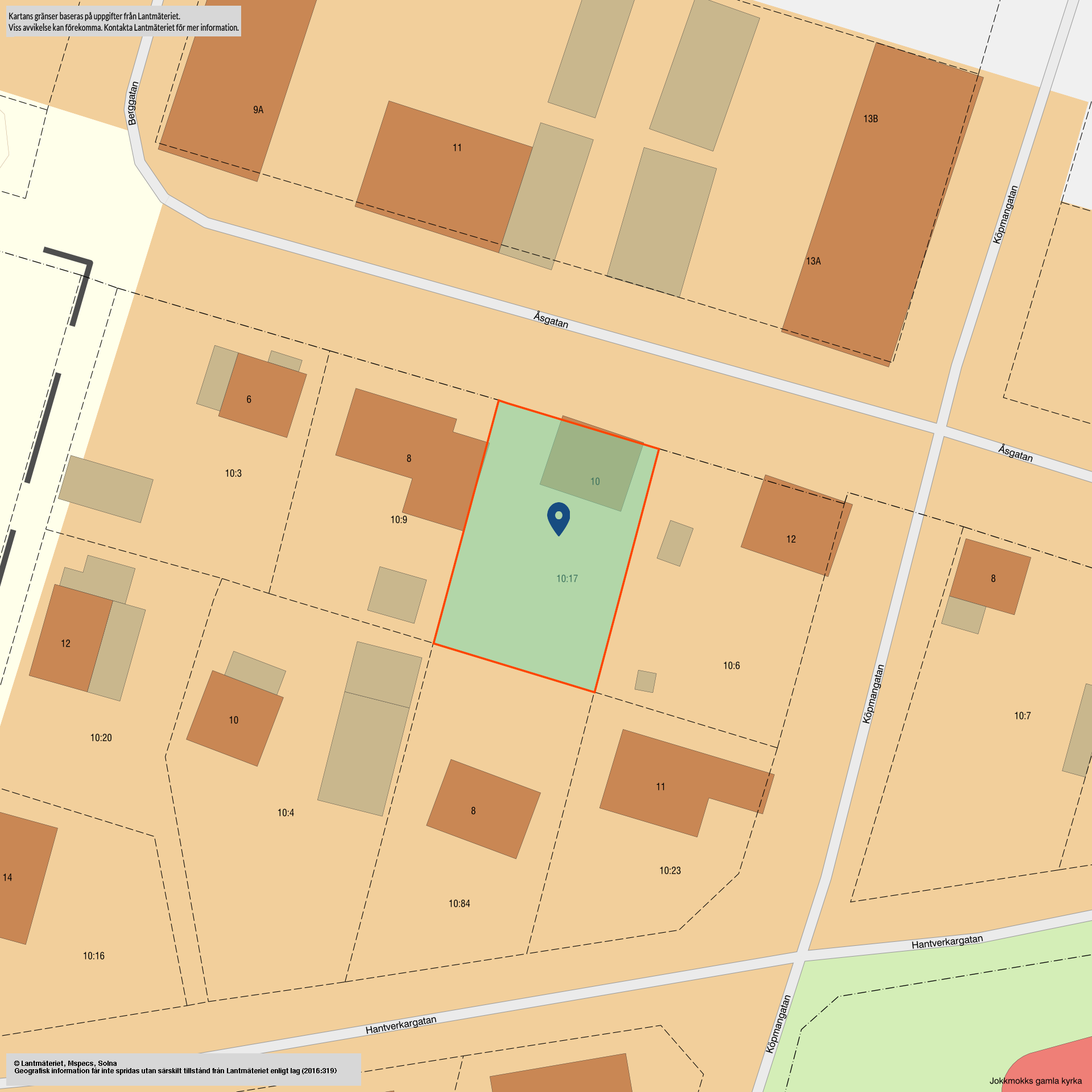 Tomtkarta Åsgatan 10