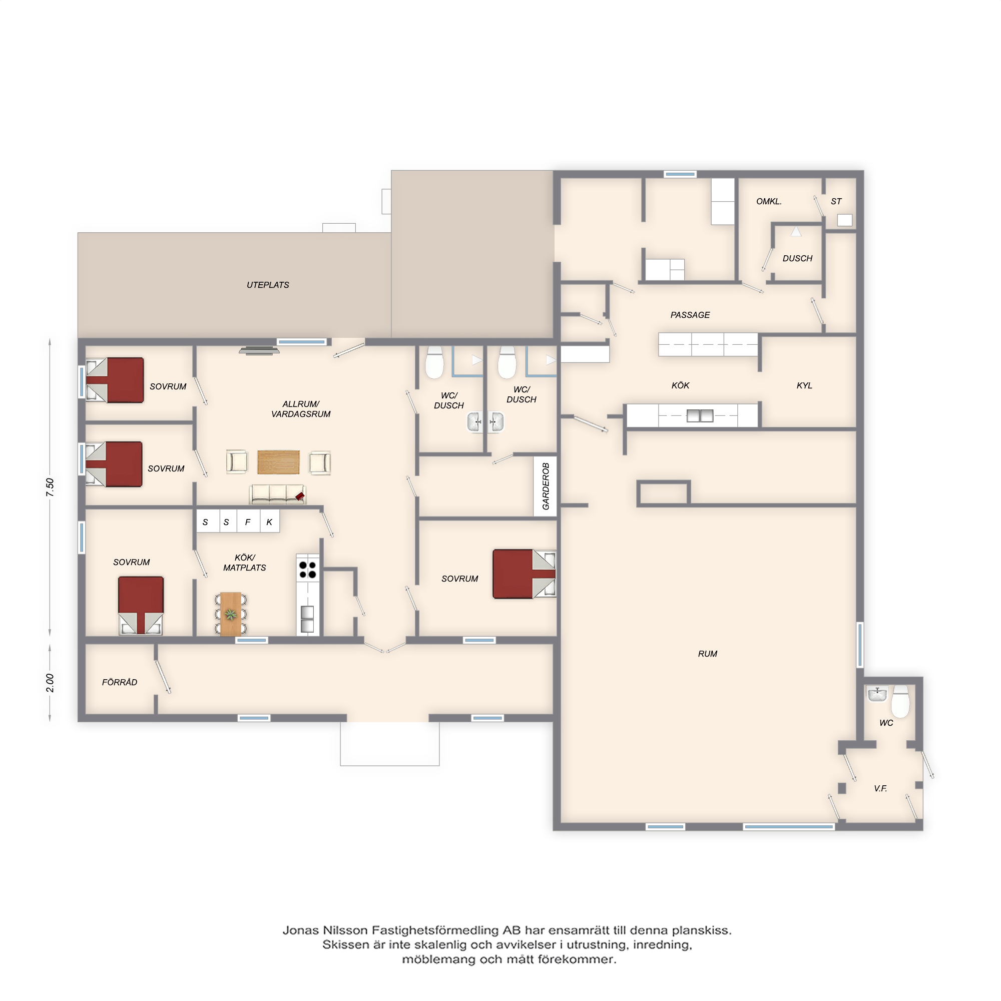 Planlösning Idrottsvägen 8