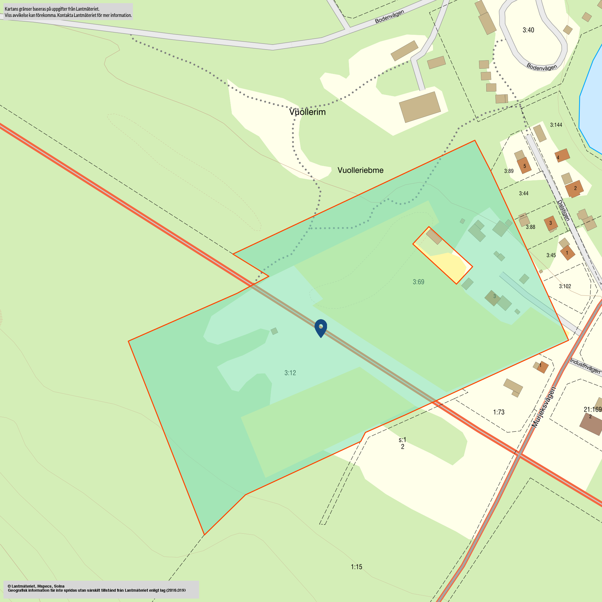 Tomtkarta Murjeksvägen 3