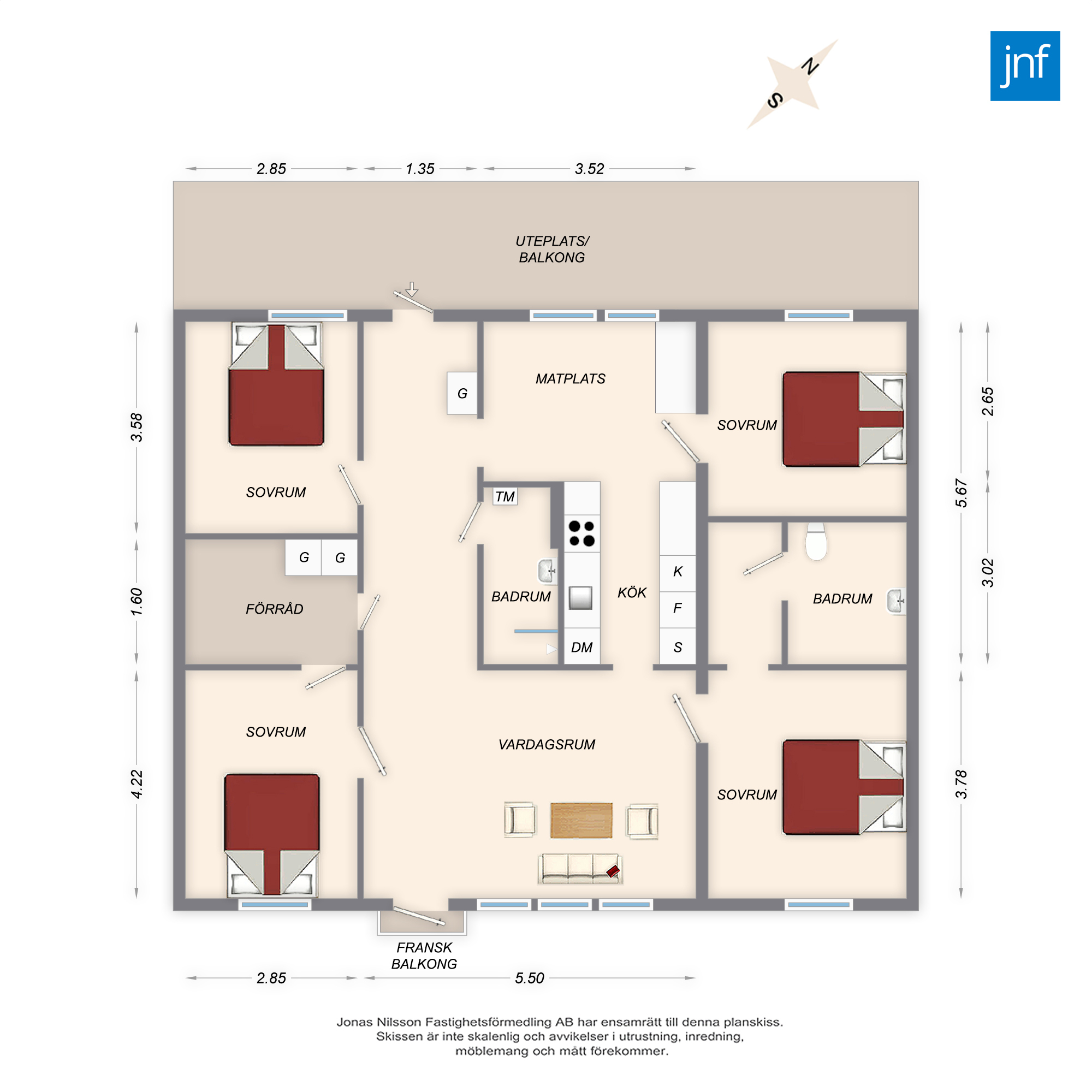 Planlösning Forskarvägen 115B