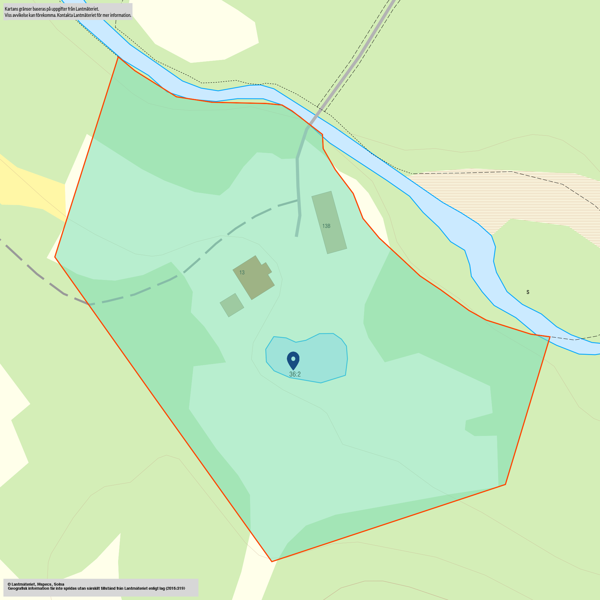 Tomtkarta 1 Skogså 13