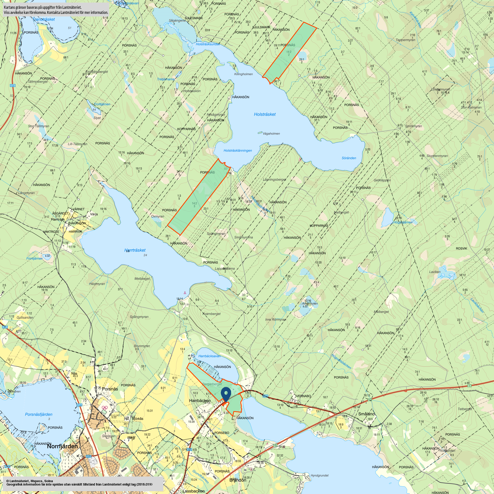 Tomtkarta Harrbäcken 299