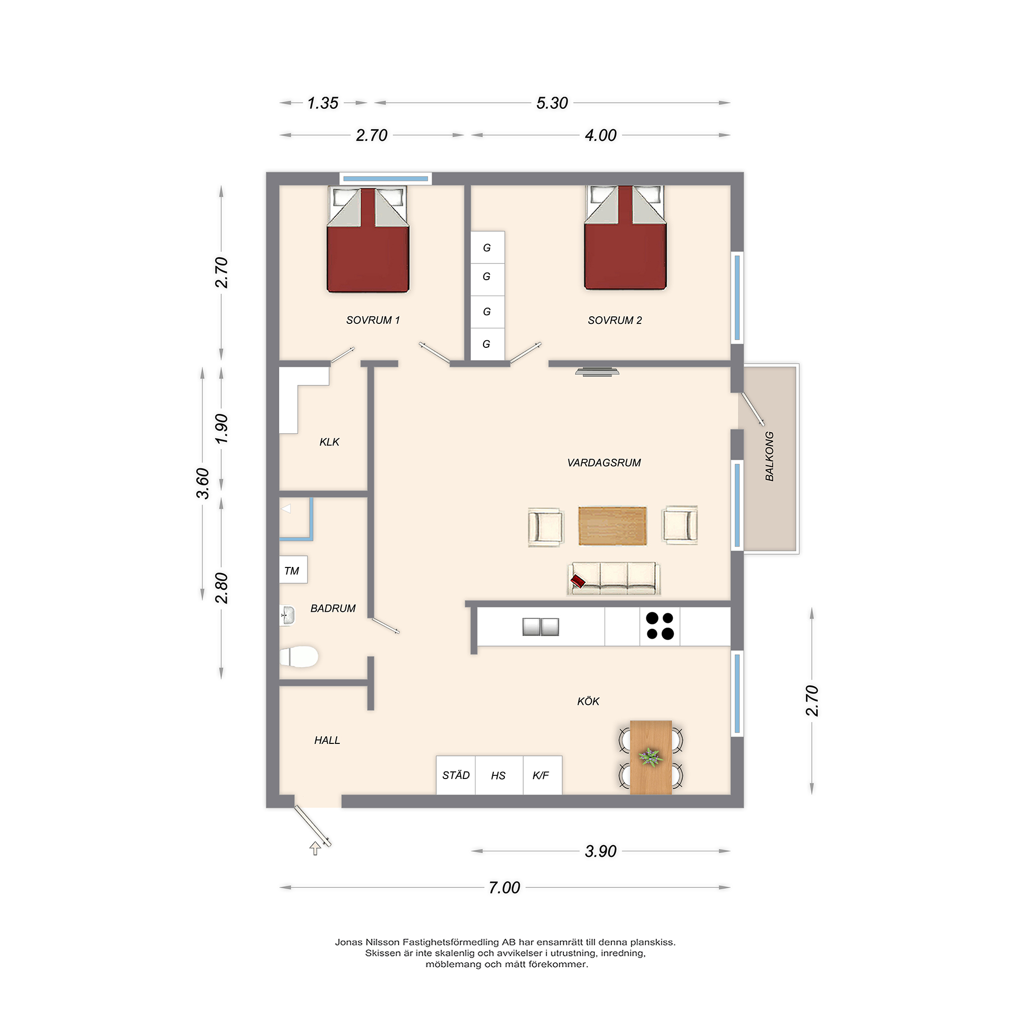 Planlösning Porfyrvägen 14