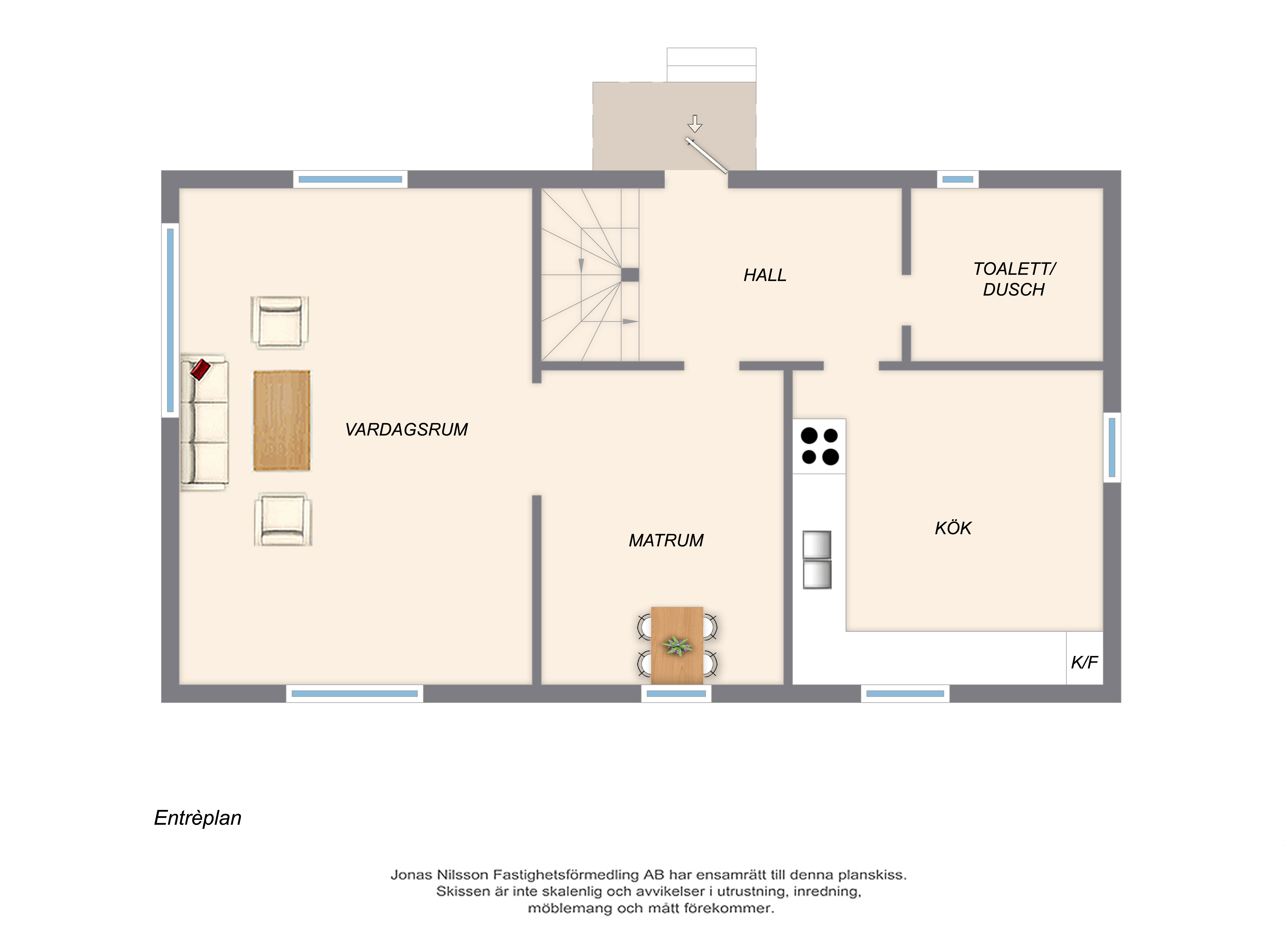 Planlösning 1 Kaunisvaara 35 och 37