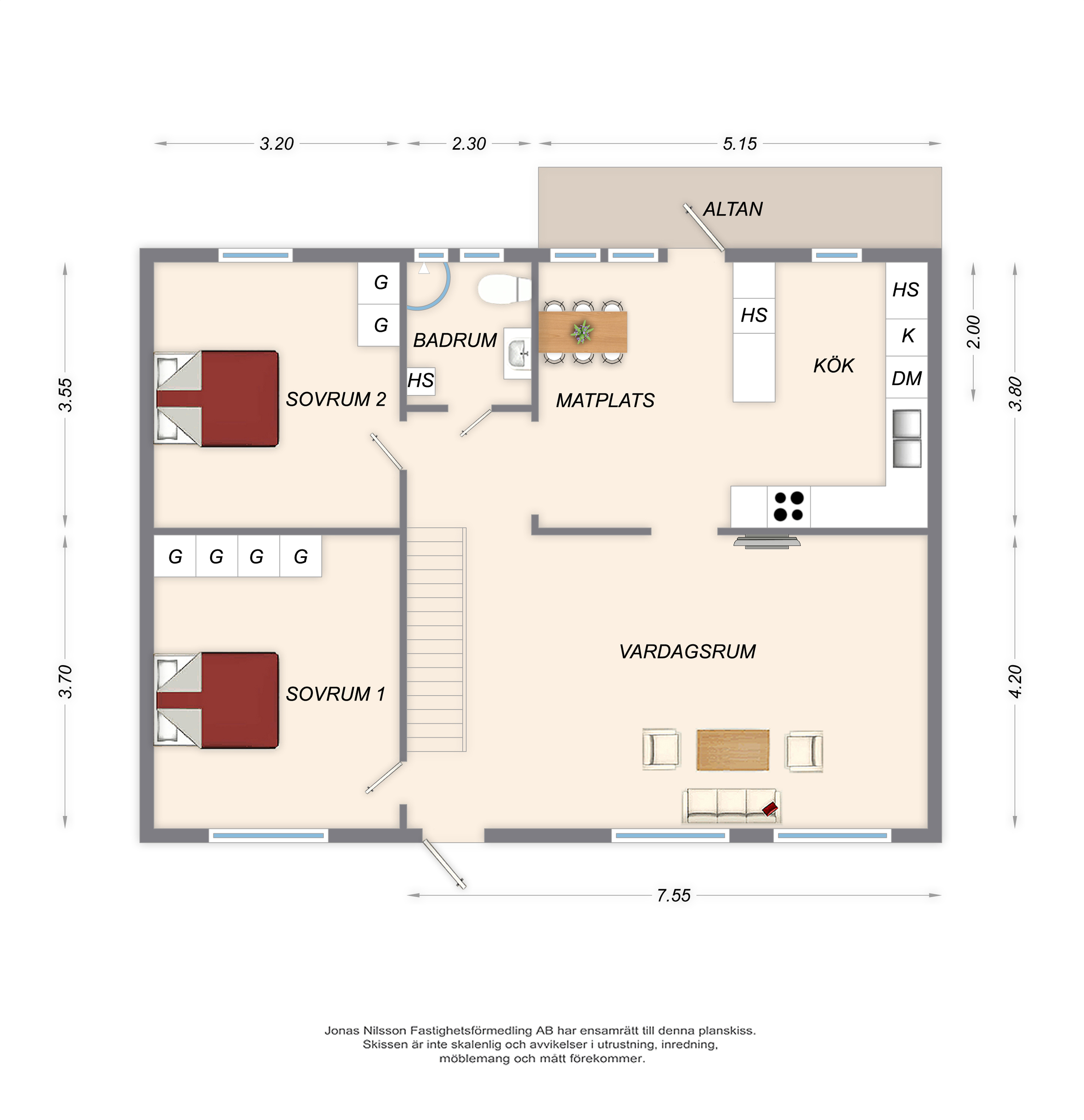 Planlösning 2 Blockvägen 45