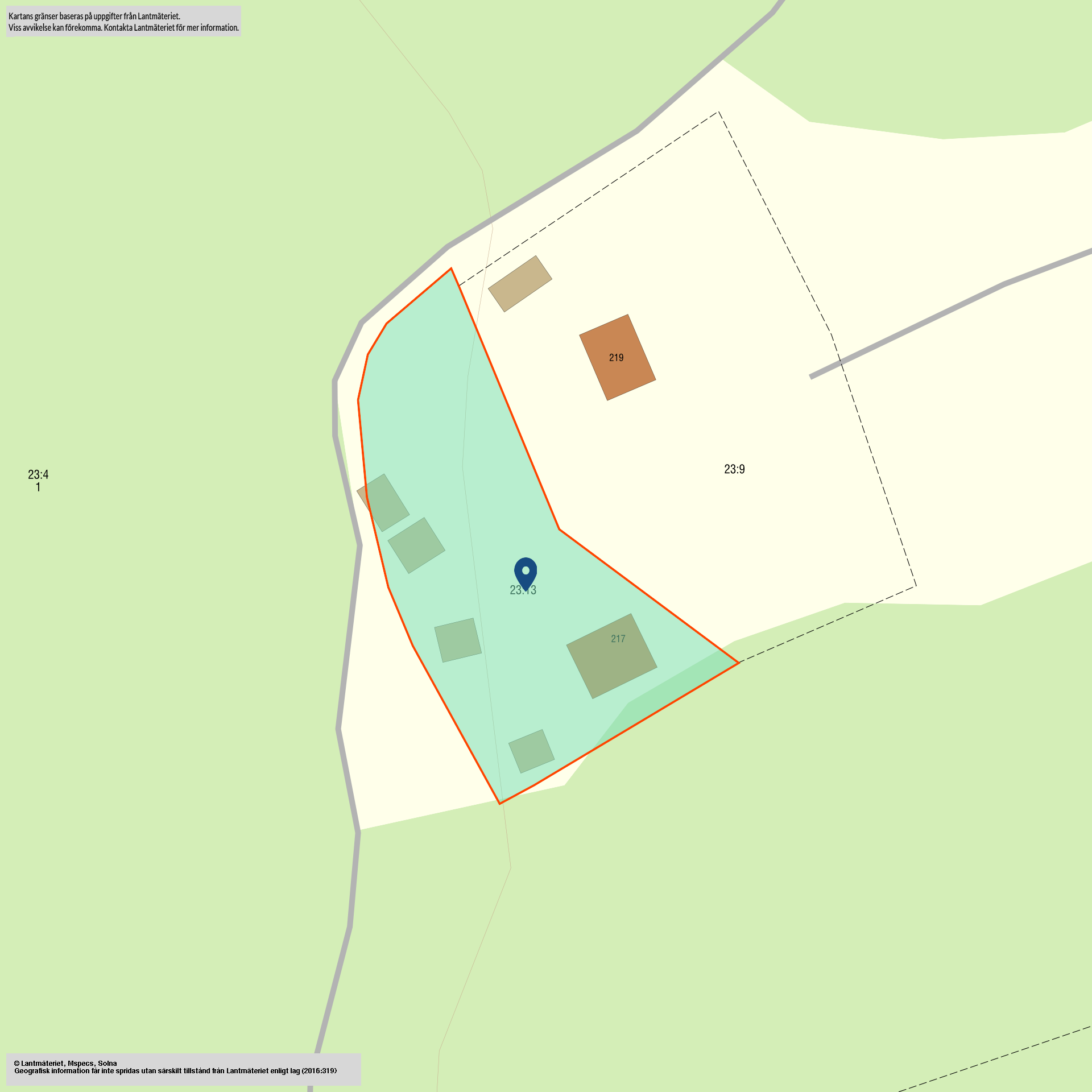 Tomtkarta Södra Korpikylä 217