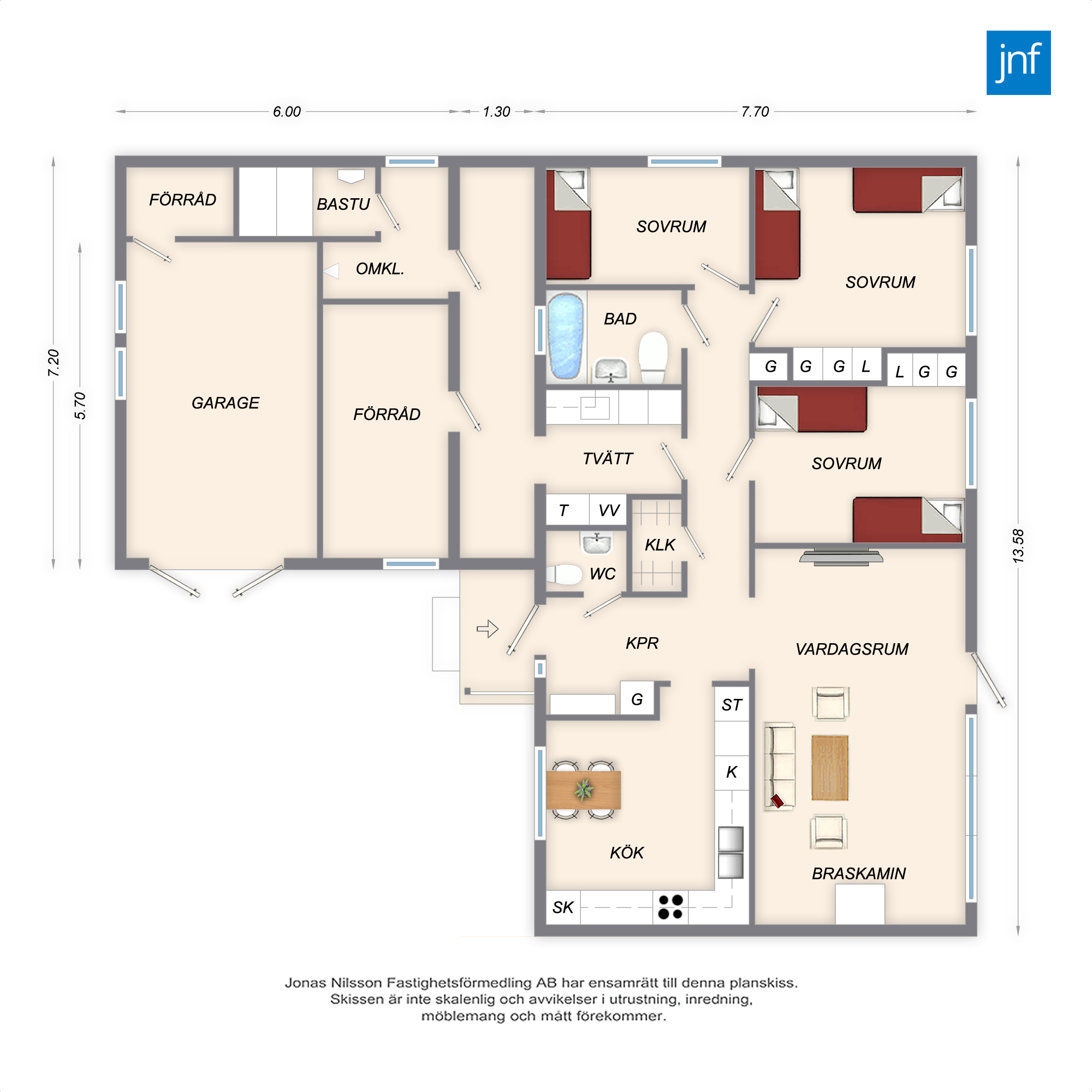 Planlösning Ängsvägen 12