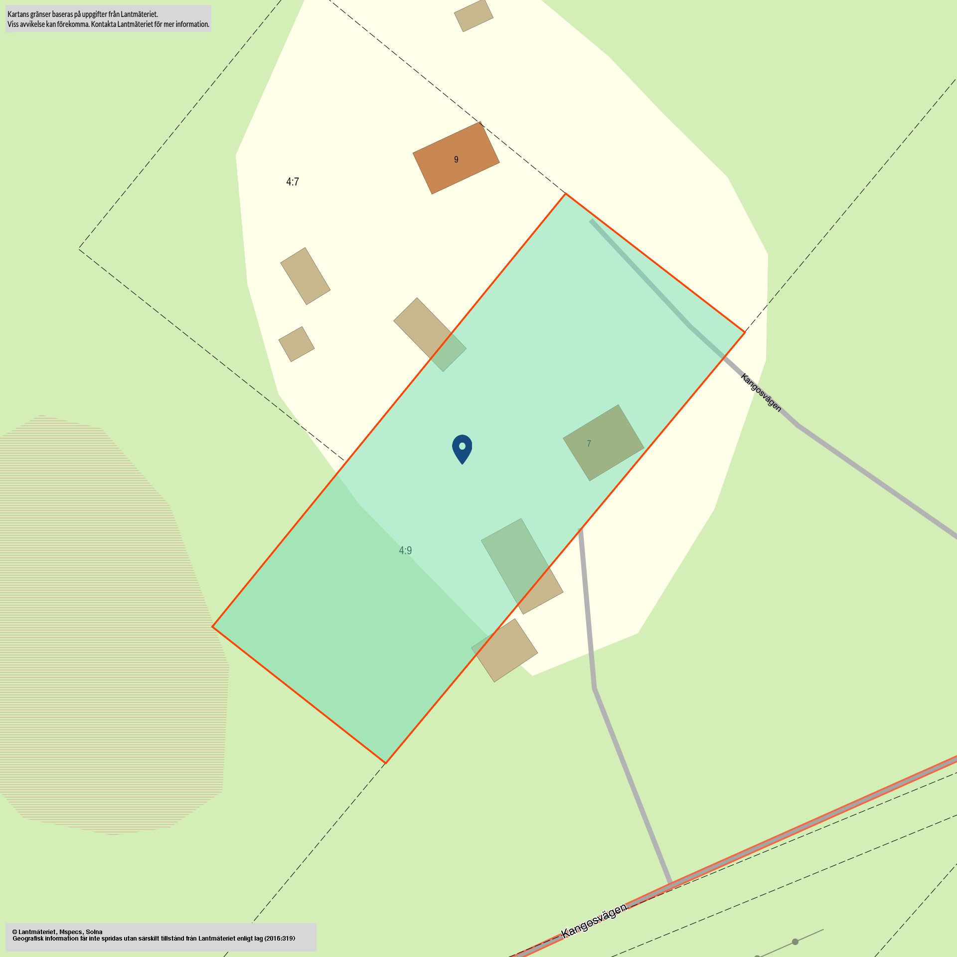 Tomtkarta Kangosvägen 7
