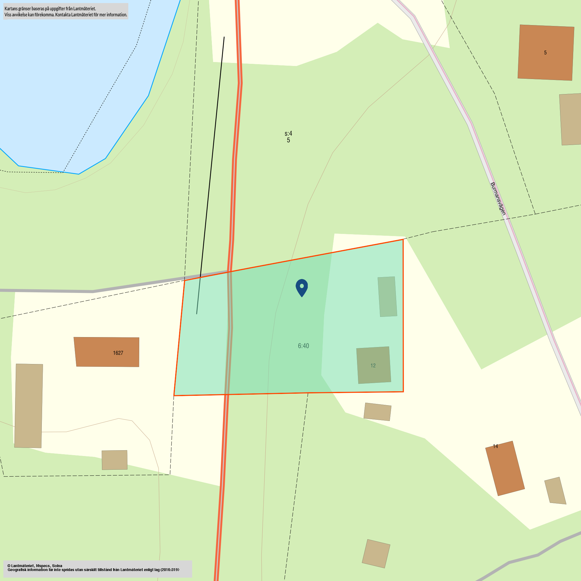 Tomtkarta Burmansvägen 12