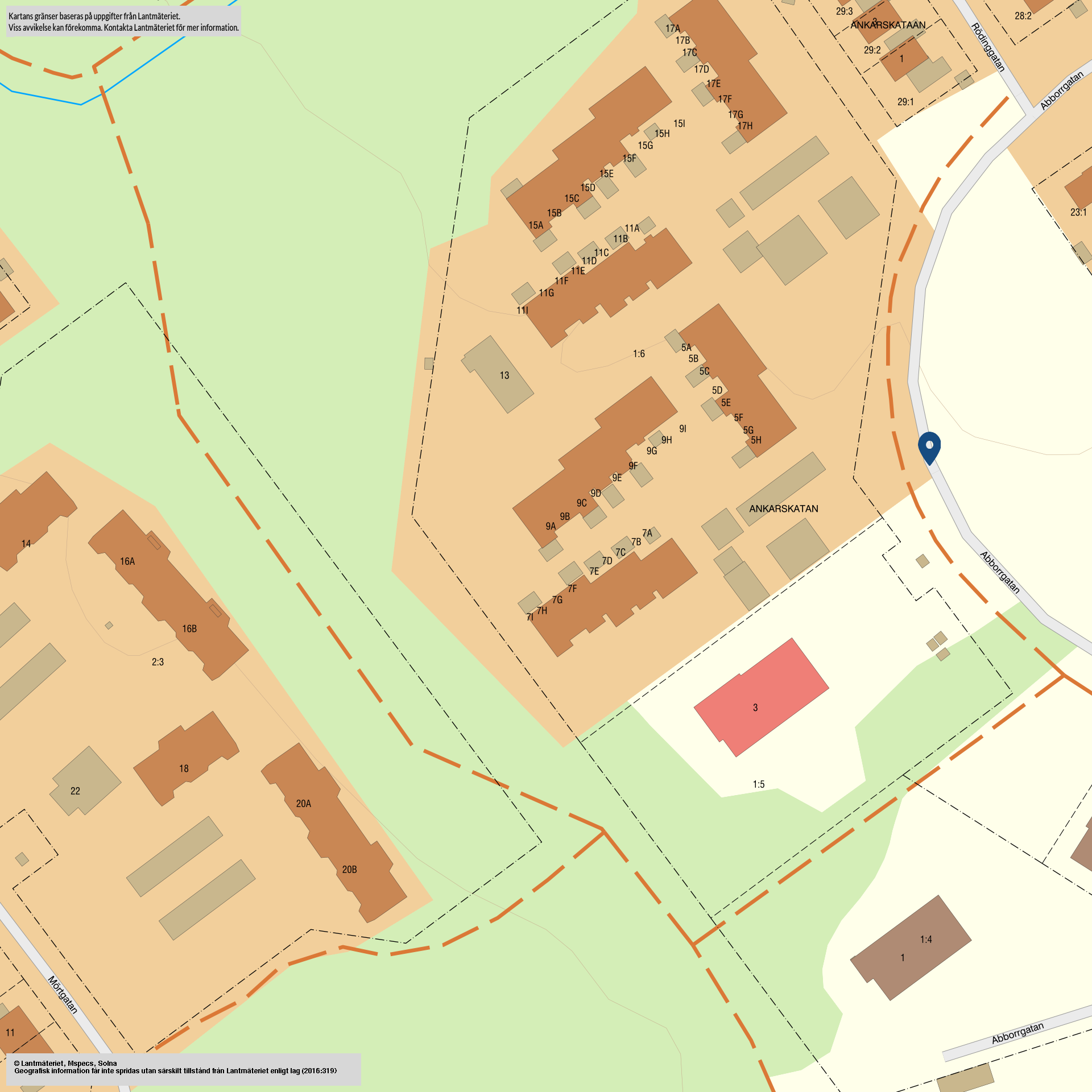 Tomtkarta Abborrgatan 7 C