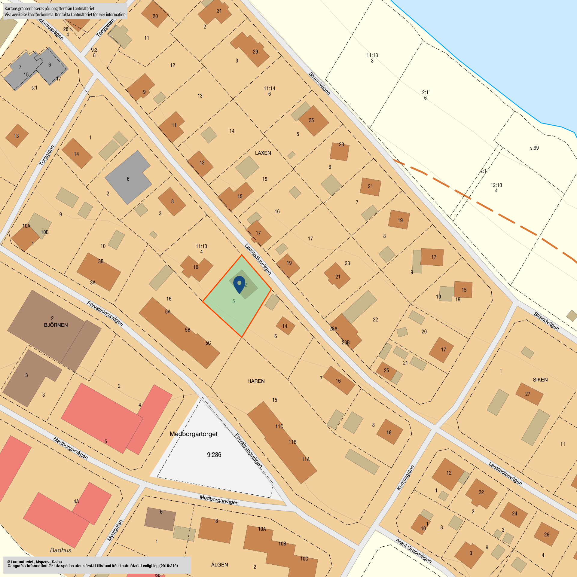 Tomtkarta Laestadiusvägen 12